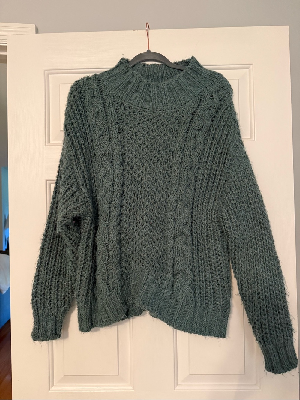 Universal Thread Chunky Cable Turtleneck Sweater - Teal Green